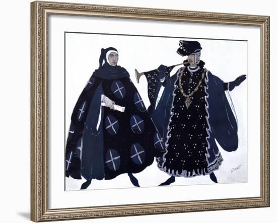 Two Heralds, Ballet Costume Design, 1911-Leon Bakst-Framed Giclee Print