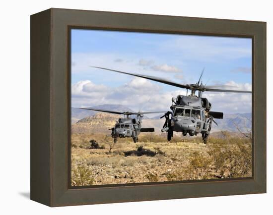 Two HH-60 Pavehawk Helicopters Preparing to Land-Stocktrek Images-Framed Premier Image Canvas