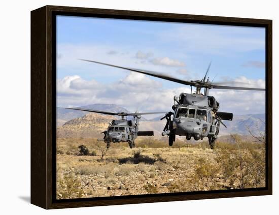 Two HH-60 Pavehawk Helicopters Preparing to Land-Stocktrek Images-Framed Premier Image Canvas