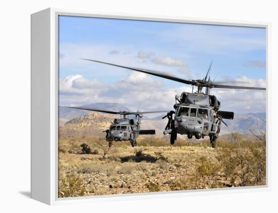 Two HH-60 Pavehawk Helicopters Preparing to Land-Stocktrek Images-Framed Premier Image Canvas