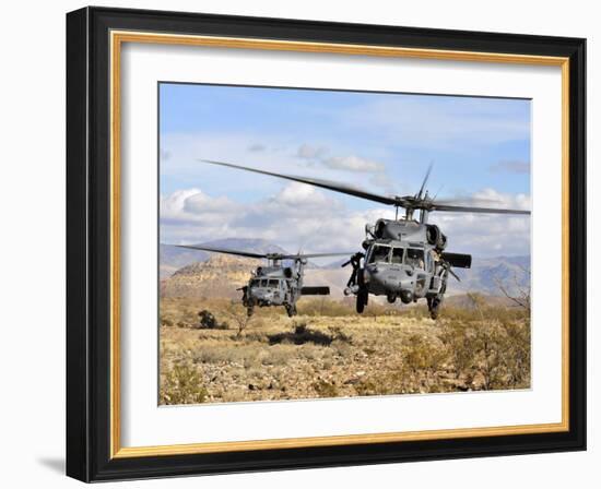 Two HH-60 Pavehawk Helicopters Preparing to Land-Stocktrek Images-Framed Photographic Print