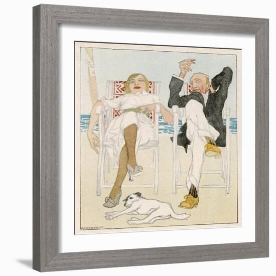 Two Holidaymakers Take Things Easy in Their Beach Chairs-Proessdorf-Framed Photographic Print