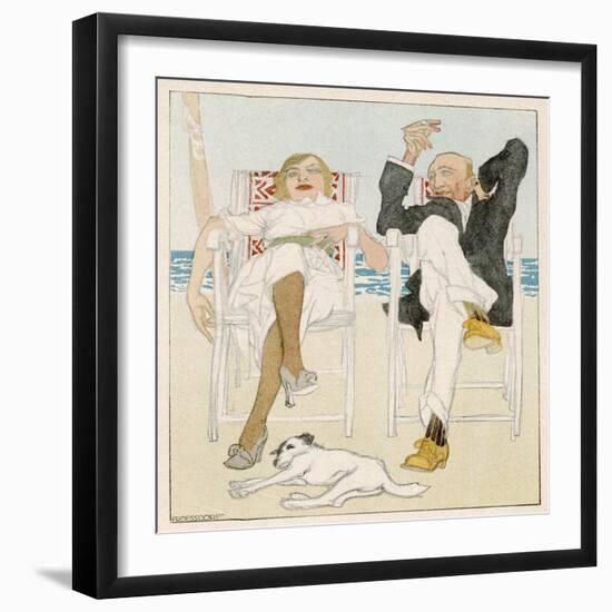 Two Holidaymakers Take Things Easy in Their Beach Chairs-Proessdorf-Framed Photographic Print