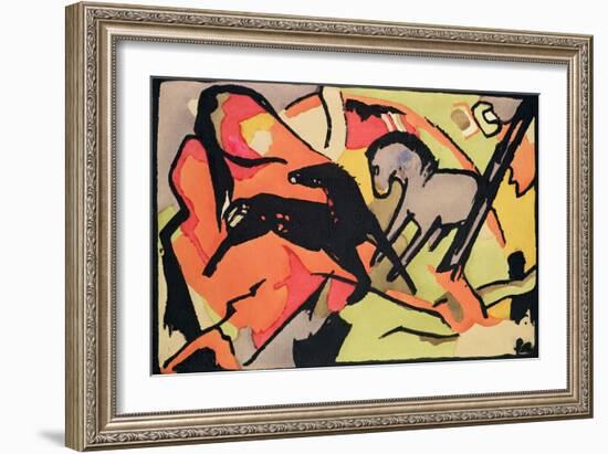 Two Horses, 1911/12-Franz Marc-Framed Giclee Print