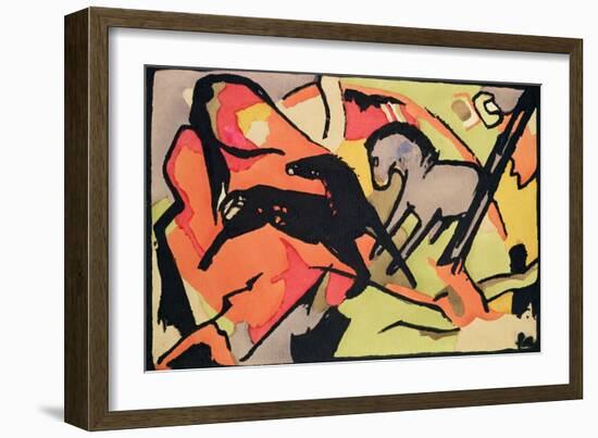 Two Horses, 1911/12-Franz Marc-Framed Giclee Print