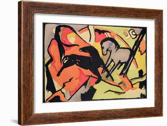 Two Horses, 1911/12-Franz Marc-Framed Giclee Print