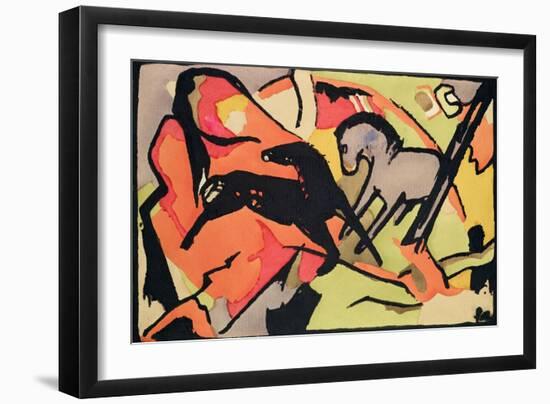 Two Horses, 1911/12-Franz Marc-Framed Giclee Print