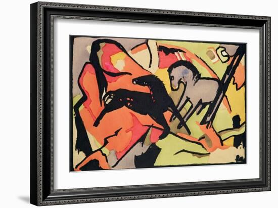 Two Horses, 1911/12-Franz Marc-Framed Giclee Print