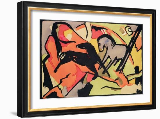 Two Horses, 1911/12-Franz Marc-Framed Giclee Print