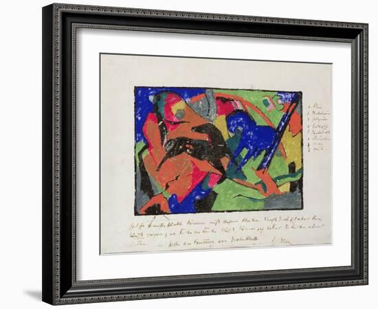 Two Horses, 1911-12-Franz Marc-Framed Giclee Print