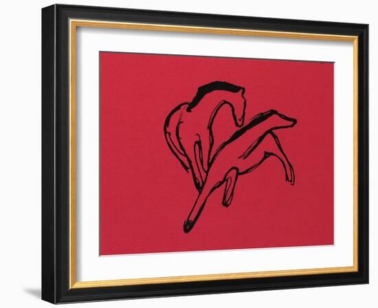 Two Horses (Almanac Vignette); Zwei Pferdchen (Almanach-Vignette)-Franz Marc-Framed Giclee Print