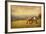 Two Horses and Foal  in Meadow.  Photo in Retro Style. Paper Texture.-A_nella-Framed Photographic Print