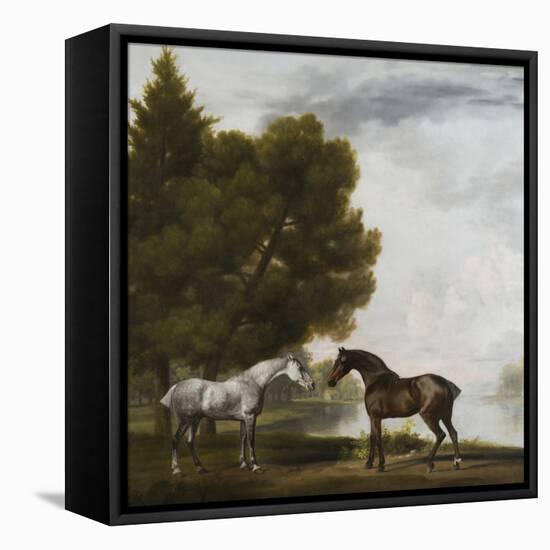 Two Horses Communing in a Landscape by George Stubbs-George Stubbs-Framed Premier Image Canvas