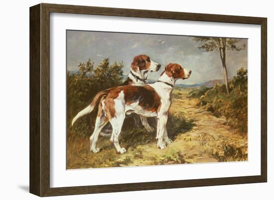 Two Hounds in a Landscape-John Emms-Framed Giclee Print