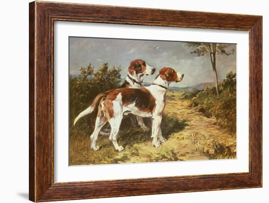 Two Hounds in a Landscape-John Emms-Framed Giclee Print