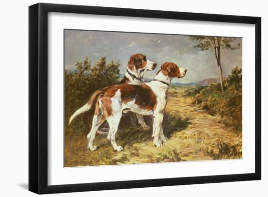 Two Hounds in a Landscape-John Emms-Framed Giclee Print