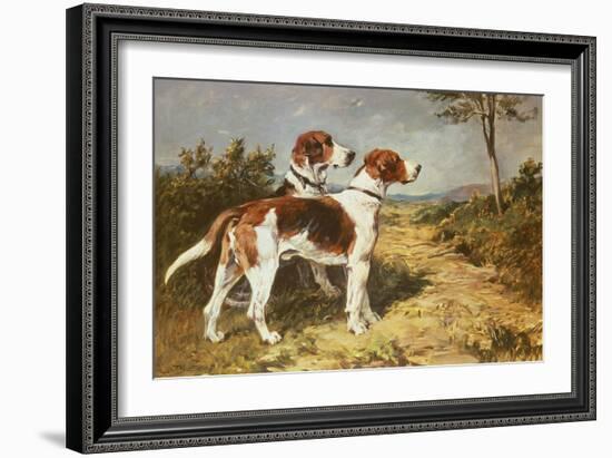 Two Hounds in a Landscape-John Emms-Framed Giclee Print