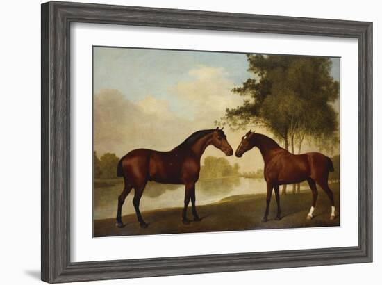 Two Hunters by a Lake-George Stubbs-Framed Giclee Print