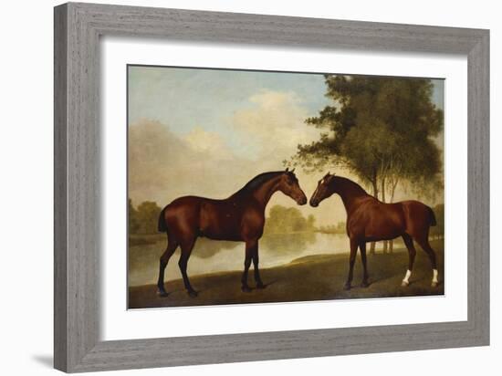 Two Hunters by a Lake-George Stubbs-Framed Giclee Print