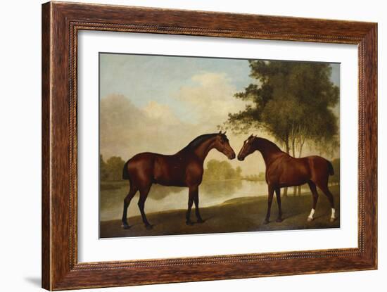 Two Hunters by a Lake-George Stubbs-Framed Giclee Print