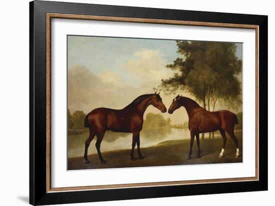 Two Hunters by a Lake-George Stubbs-Framed Giclee Print