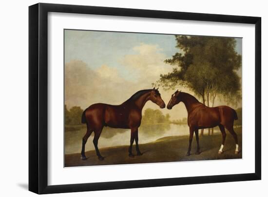 Two Hunters by a Lake-George Stubbs-Framed Giclee Print