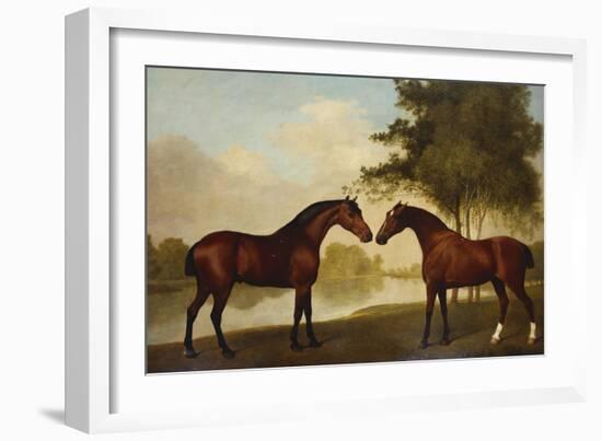 Two Hunters by a Lake-George Stubbs-Framed Giclee Print