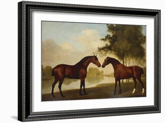 Two Hunters by a Lake-George Stubbs-Framed Giclee Print