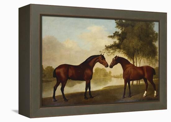 Two Hunters by a Lake-George Stubbs-Framed Premier Image Canvas