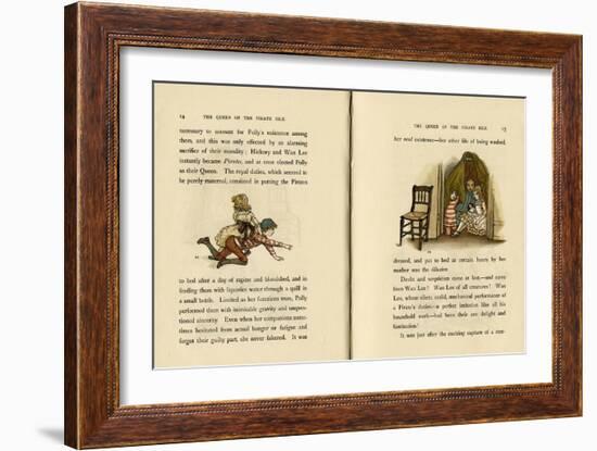 Two Illustrations, the Queen of the Pirate Isle-Kate Greenaway-Framed Art Print
