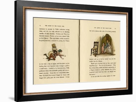 Two Illustrations, the Queen of the Pirate Isle-Kate Greenaway-Framed Art Print