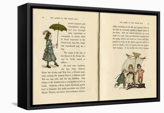 Two Illustrations, the Queen of the Pirate Isle-Kate Greenaway-Framed Stretched Canvas