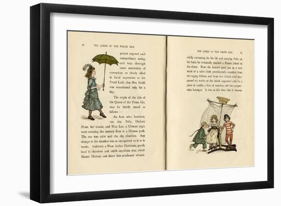 Two Illustrations, the Queen of the Pirate Isle-Kate Greenaway-Framed Art Print