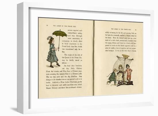 Two Illustrations, the Queen of the Pirate Isle-Kate Greenaway-Framed Art Print