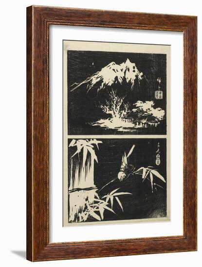 Two Images of Lithograph, Mid 19th Century-Utagawa Hiroshige-Framed Giclee Print