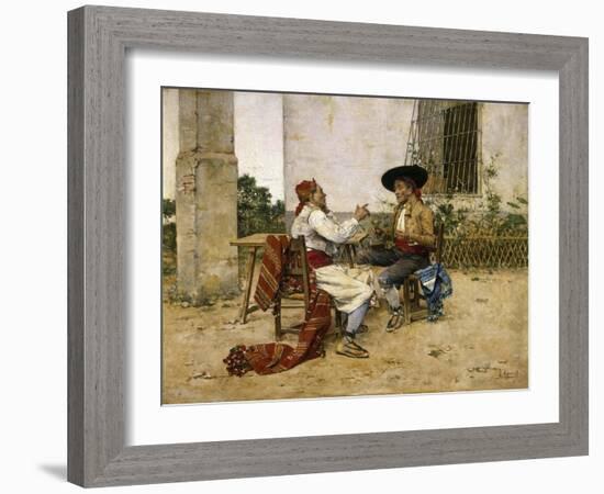 Two Inhabitants of the Valencia Huerta, 1880-1890-Joaquin Agrasot-Framed Giclee Print