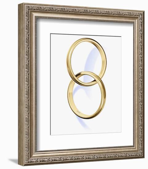 Two interlocked wedding rings-Matthias Kulka-Framed Photo