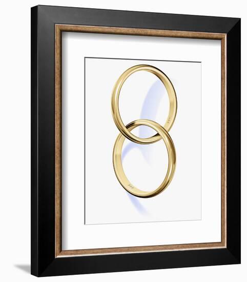 Two interlocked wedding rings-Matthias Kulka-Framed Photo