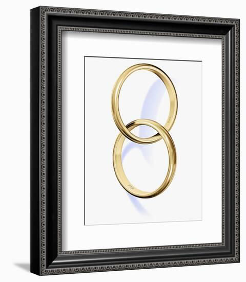 Two interlocked wedding rings-Matthias Kulka-Framed Photo