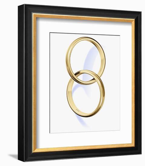 Two interlocked wedding rings-Matthias Kulka-Framed Photo