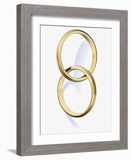 Two interlocked wedding rings-Matthias Kulka-Framed Giclee Print