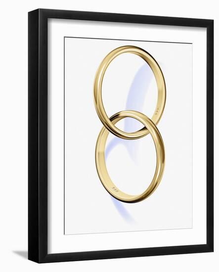 Two interlocked wedding rings-Matthias Kulka-Framed Giclee Print