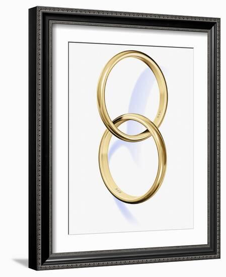 Two interlocked wedding rings-Matthias Kulka-Framed Giclee Print