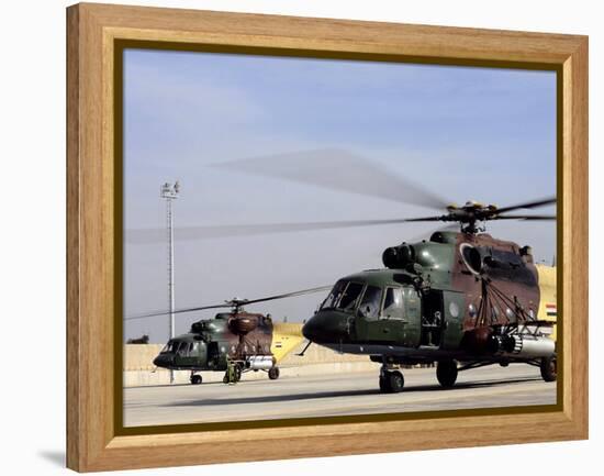 Two Iraqi MI-17 Hip Helicopters Conduct an Aeromedical Evacuation Mission-Stocktrek Images-Framed Premier Image Canvas