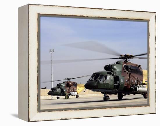 Two Iraqi MI-17 Hip Helicopters Conduct an Aeromedical Evacuation Mission-Stocktrek Images-Framed Premier Image Canvas