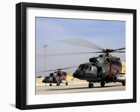 Two Iraqi MI-17 Hip Helicopters Conduct an Aeromedical Evacuation Mission-Stocktrek Images-Framed Photographic Print