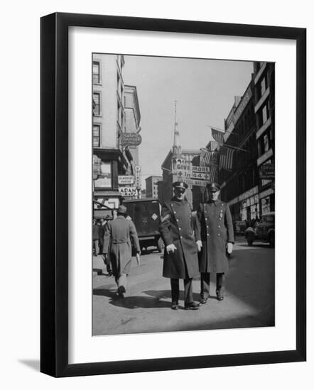 Two Irish Cops Standing on Washington Streeet-Walter Sanders-Framed Photographic Print