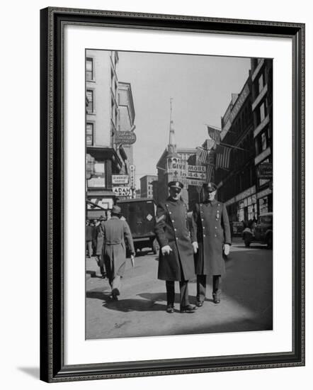 Two Irish Cops Standing on Washington Streeet-Walter Sanders-Framed Photographic Print