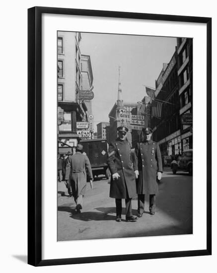 Two Irish Cops Standing on Washington Streeet-Walter Sanders-Framed Photographic Print