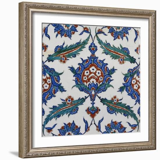 Two Iznik Pottery Tiles-null-Framed Giclee Print